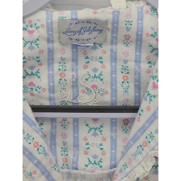 Lanz of Salzburg Flannel Nightgown XS Floral Long Cottagecore Granny Prairie - Picture 5 of 10